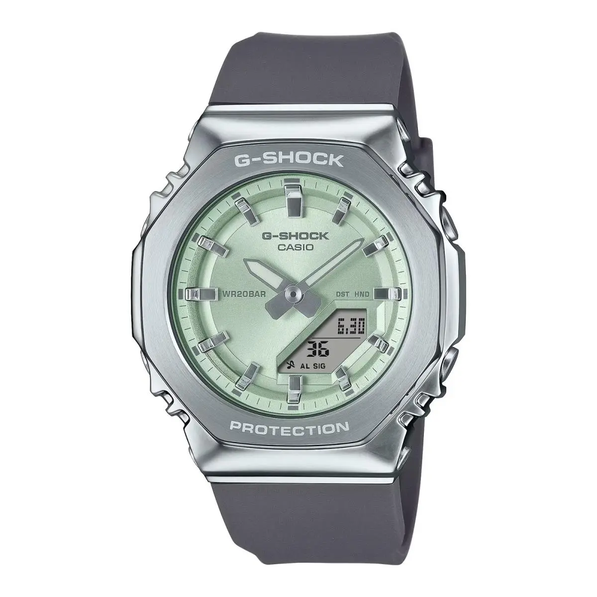 G-shock GM-S2110-3A Green Dial Steel Bezel Women`s Watch by Casio
