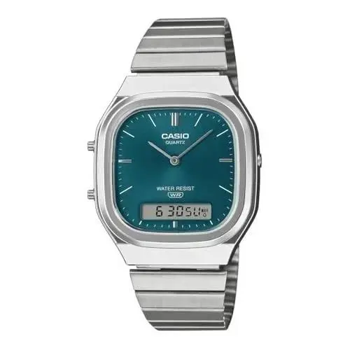 Casio AQ-240E-3ADF Analog Digital Watch Green Dial