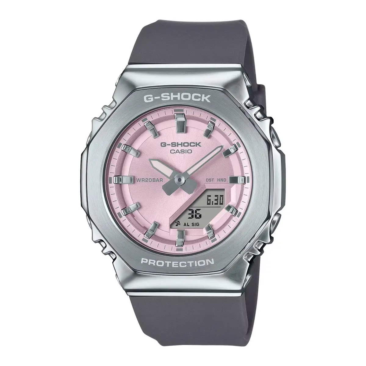 G-shock GM-S2110-4A Pink Dial Steel Bezel Women`s Watch by Casio