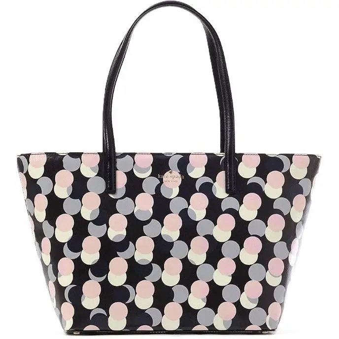 New York Gallery Drive Small Harmony Tote Pink White Polka Dots by Kate Spade