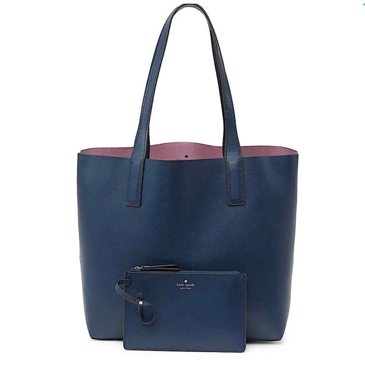 Reversible Leather Tote Shoulder Bag - Matching Pouch Dustbag New by Kate Spade