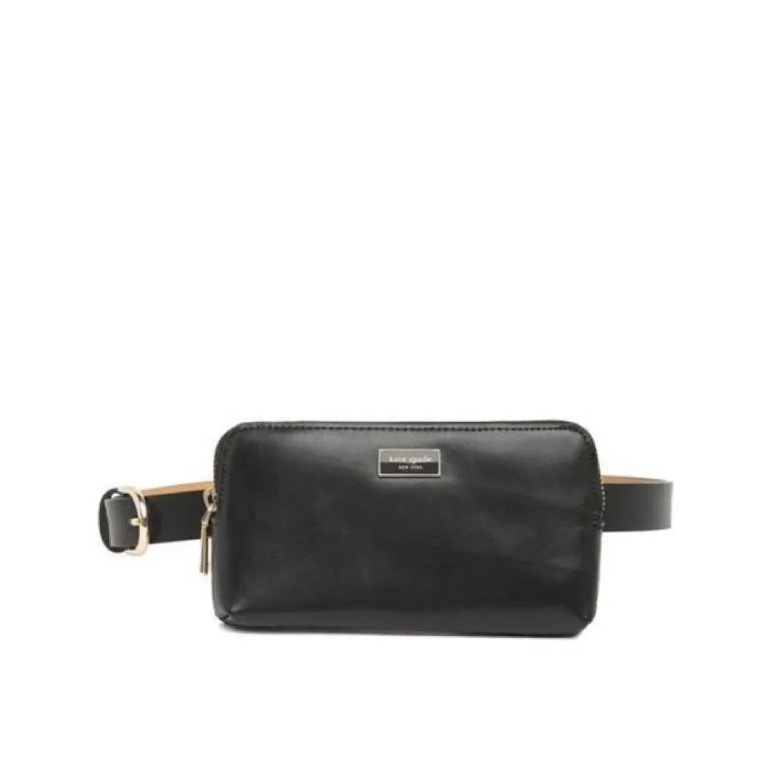 New  Zip Top Leather Belt Bag Fanny Pack Black S/m by Kate Spade