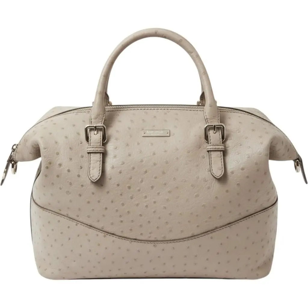 New York Embossed Satchel Bag Light Grey Silver Tone New by Kate Spade