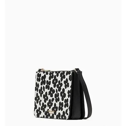 Darcy Small Slim Crossbody with Floral Print Black/white by Kate Spade