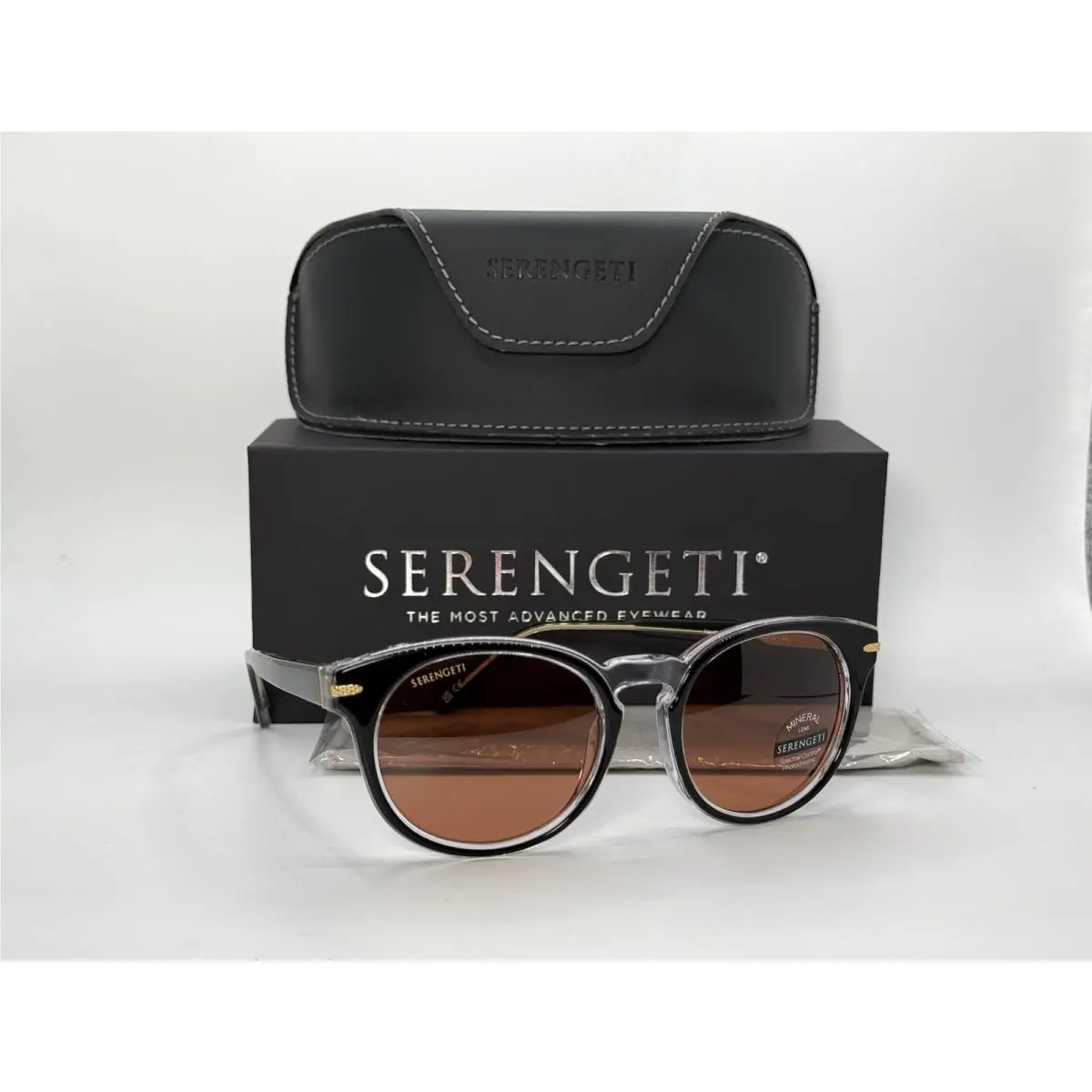 Serengeti Havah SS574006-S Sunglasses Shiny Black with Clear