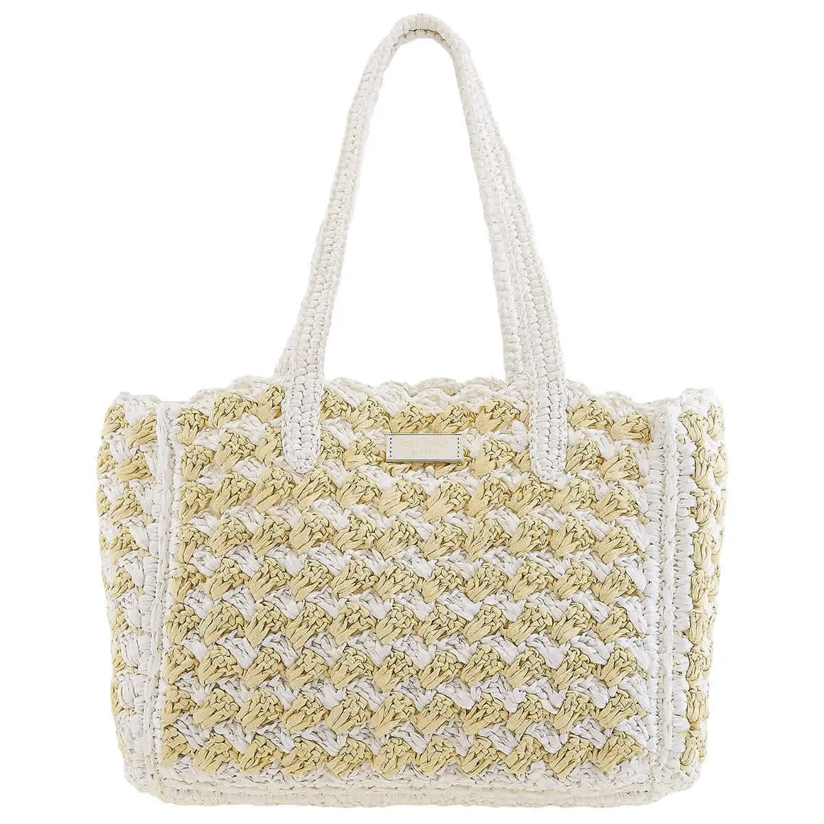 Striped Raffia Tote Hand Bag KB966 960 by Kate Spade