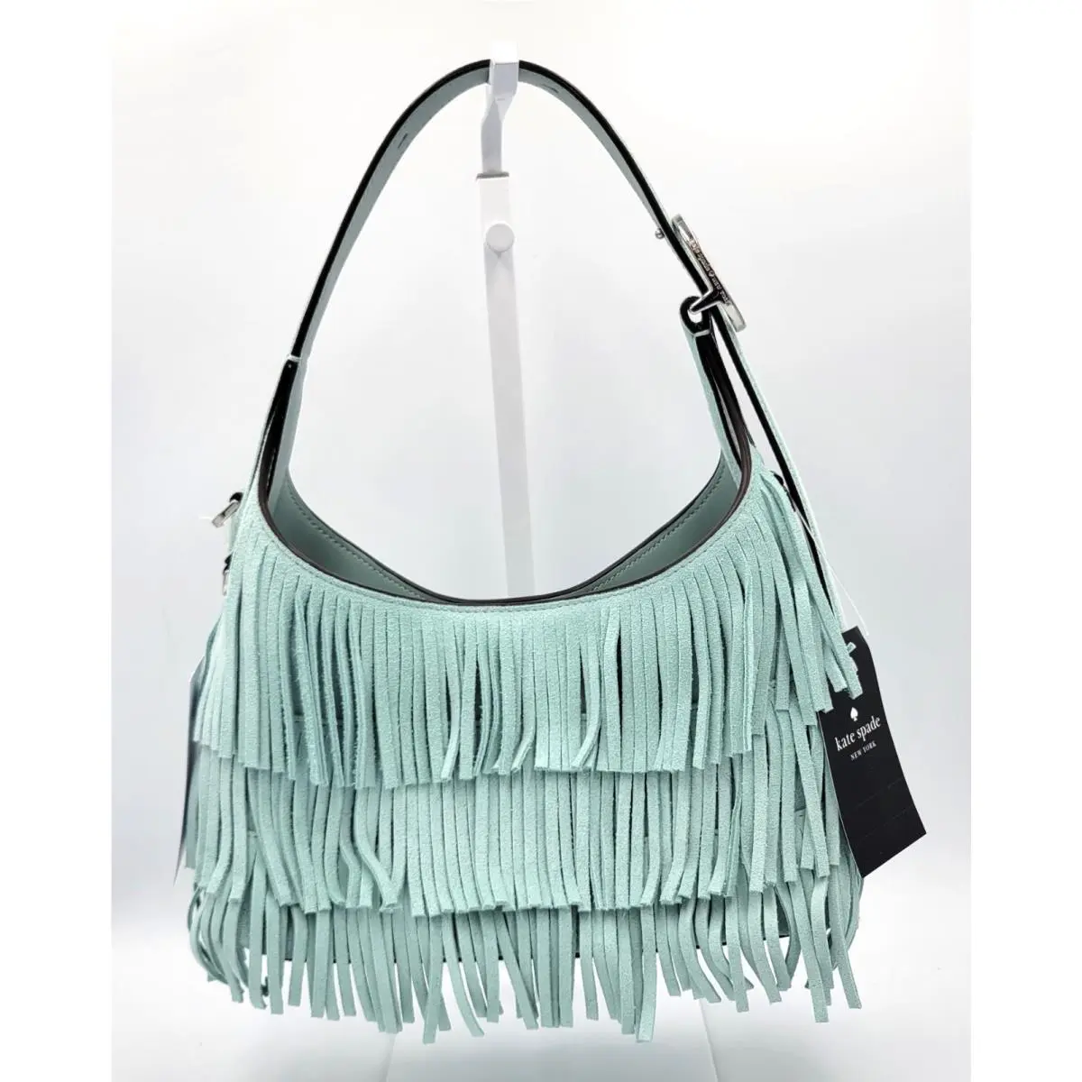 New York Mini Suede Fringe Crossbody Bag Aventurine by Kate Spade