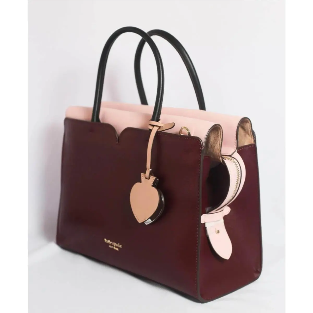 Spencer Satchel Cherrywood Red Pink Leather Crossbody Bag by Kate Spade