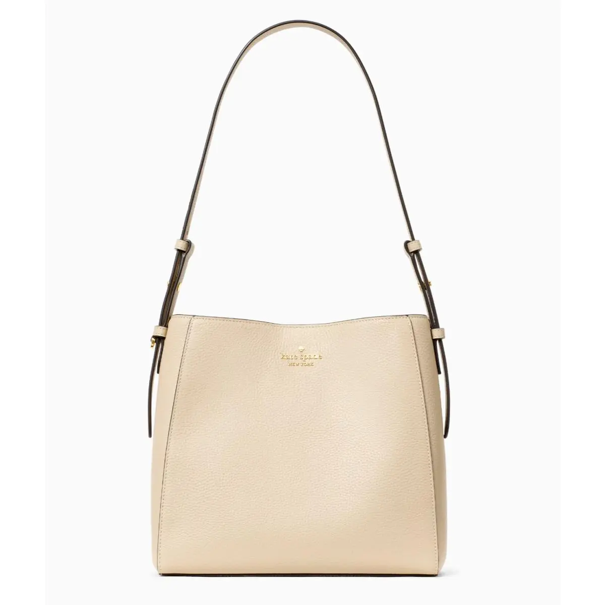 New  Juliette Medium Bucket Pebble Leather Light Sand by Kate Spade