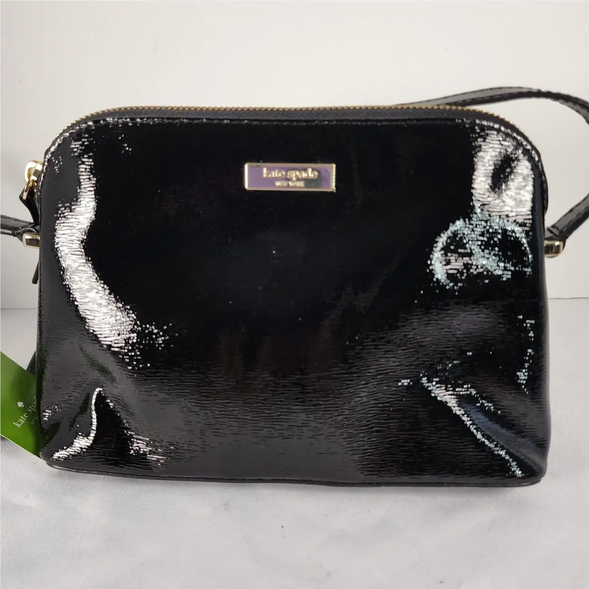 Hanna Bixby Place Black Patent Leather Crossbody Bag WKRU3538 by Kate Spade