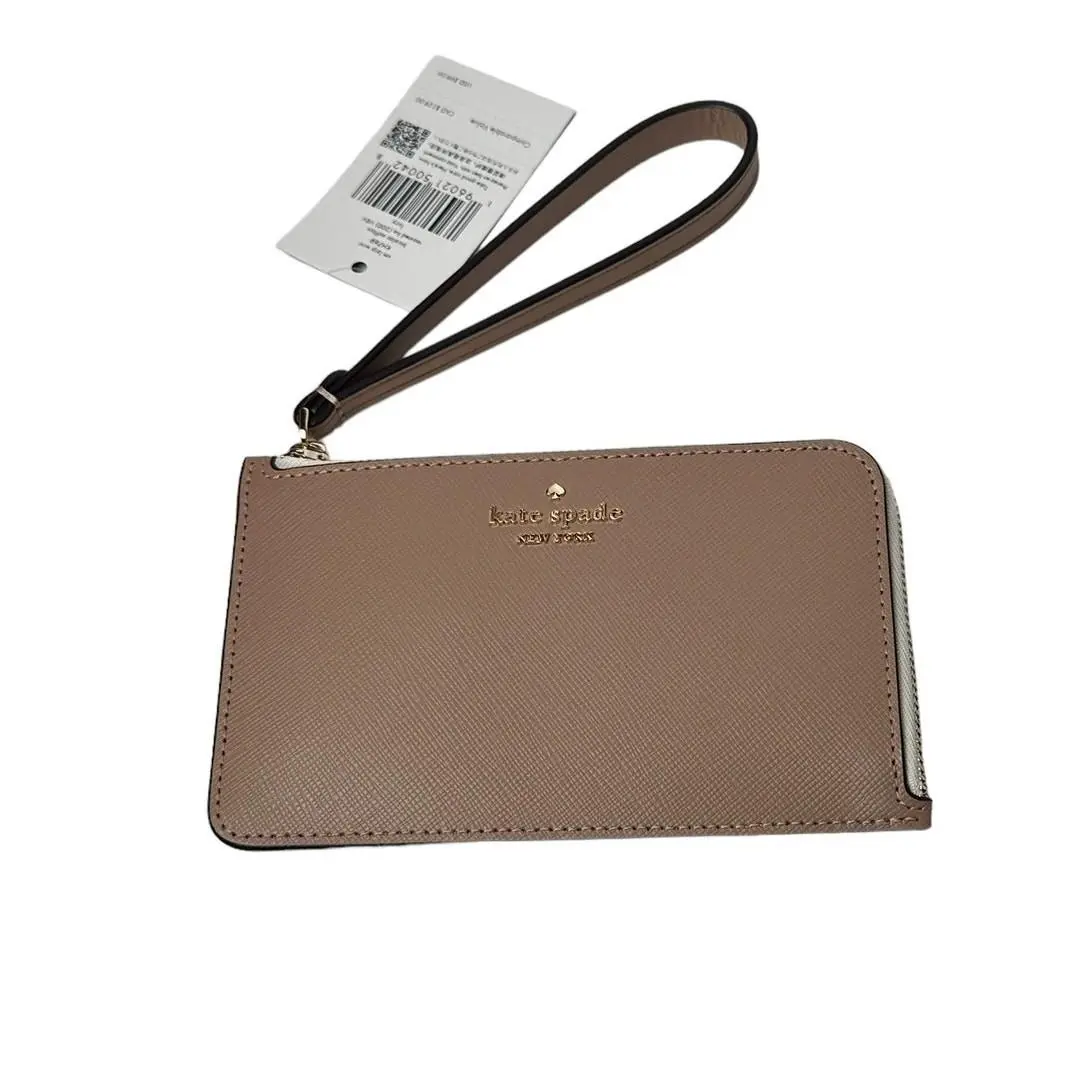 Lucy Small L-zip Wristlet Toasted Hazelnut by Kate Spade