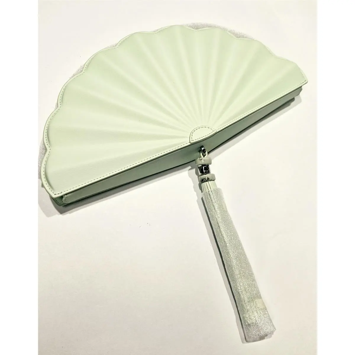 New York Lotus Fan Clutch Bag Purse Novelty Mint Lime Green New by Kate Spade