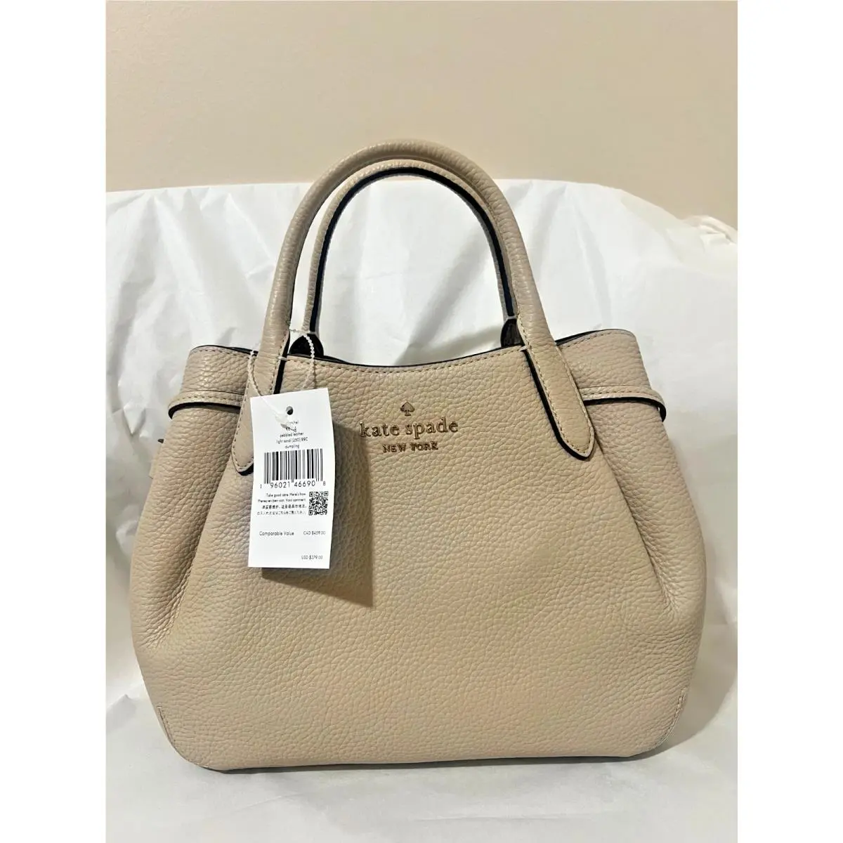 New York Sand Leahter Dumpling Small Satchel Crossbody Shoulder Bag by Kate Spade