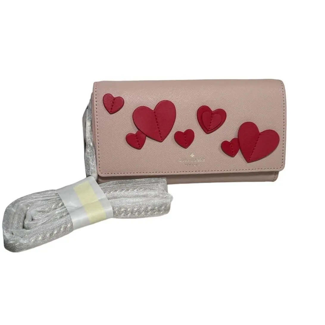 York Heart it Franny Vellum Pink Red Hearts Crossbody Handbag by Kate Spade