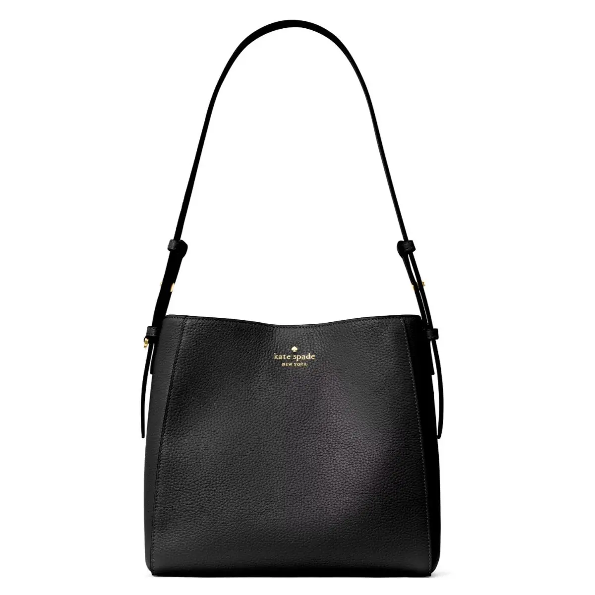 New  Juliette Medium Bucket Pebble Leather Black with Dust Bag by Kate Spade