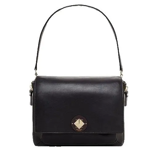 New York Leather Varick Street Violette Shoulder Handbag Black New by Kate Spade