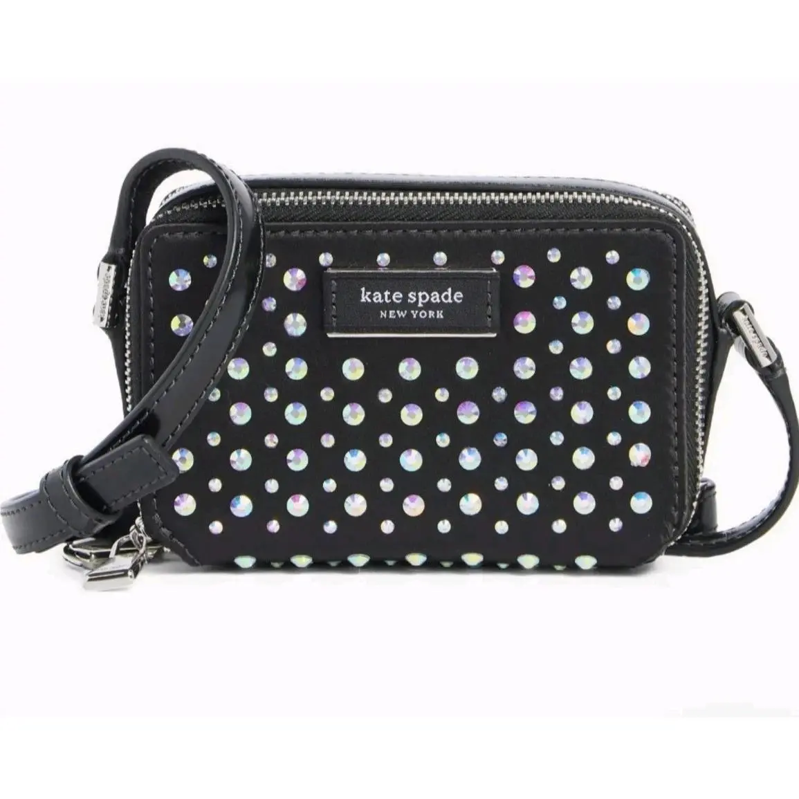 New York Double Zip Embellished Micro Crossbody Handbag by Kate Spade