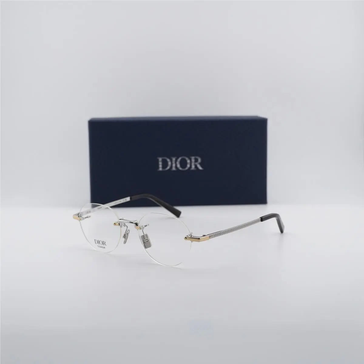 CD Diamondo R5U F200 Yellow Polished Titanium 50mm Eyeglasses by Dior