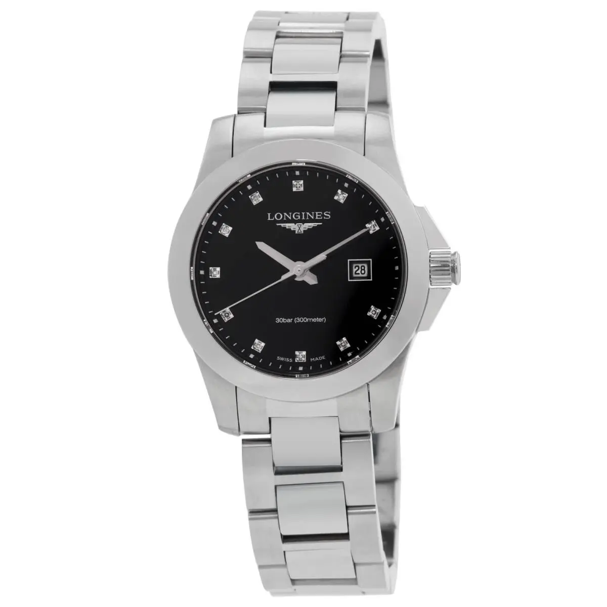 Conquest Quartz Diamond Black Dial Ladies Watch L3.277.4.57.6 by Longines