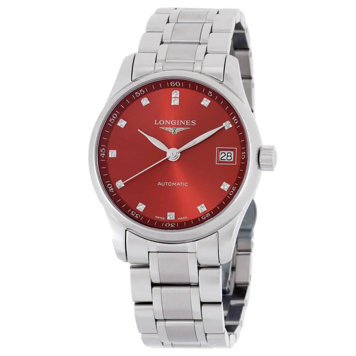 Master Automatic Diamond Orange Dial Ladies Watch L2.357.4.08.6 by Longines