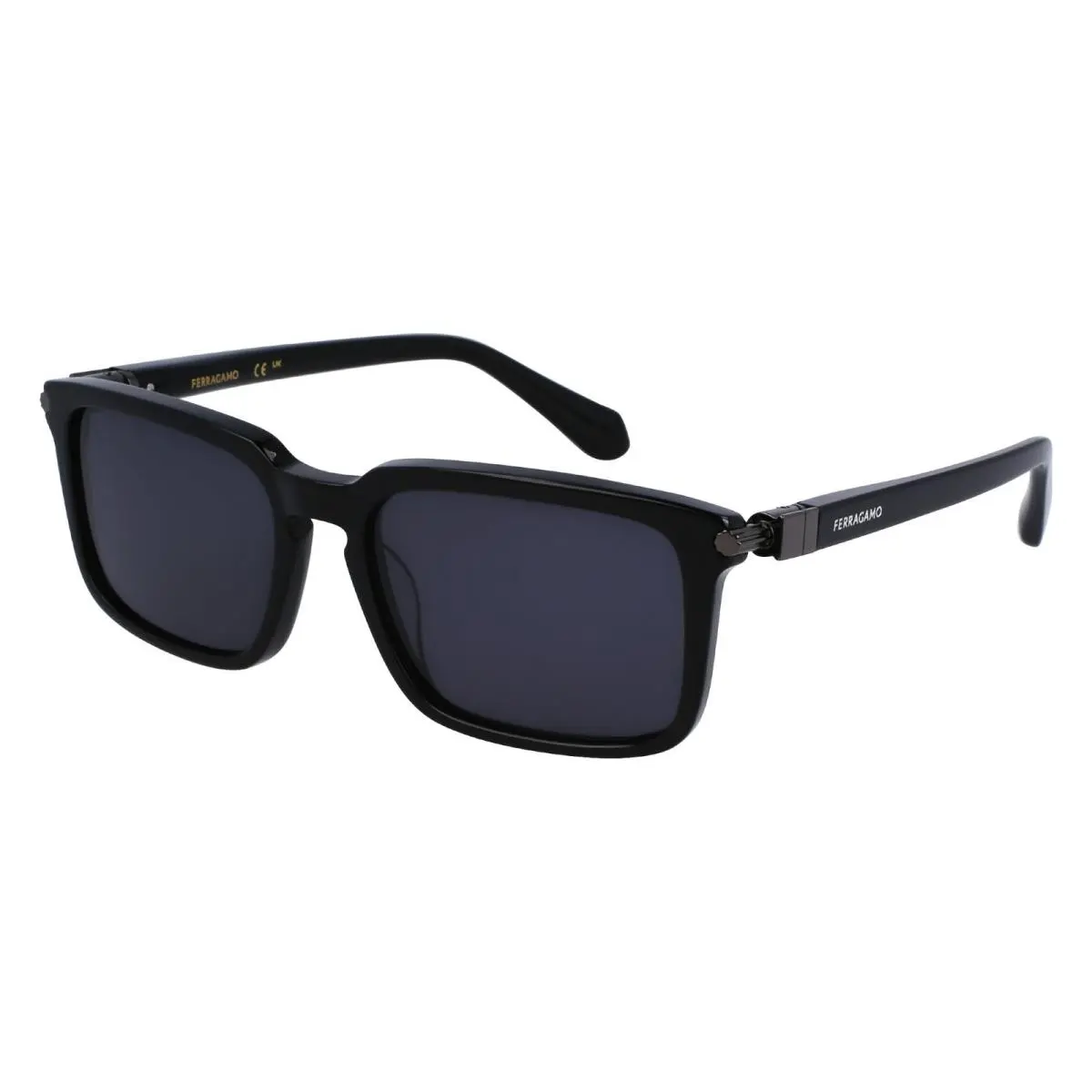 Ferragamo SF1110S 001 Black Grey Rectangle Sunglasses 56mm Men`s by Salvatore Ferragamo
