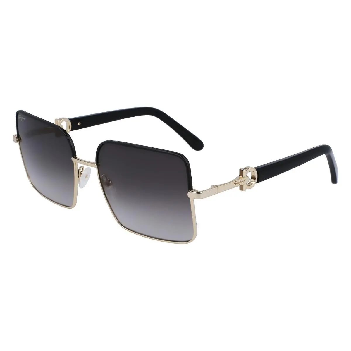Ferragamo SF302SL 703 Gold Black Grey Gradient Square Sunglasses 60mm Women`s by Salvatore Ferragamo