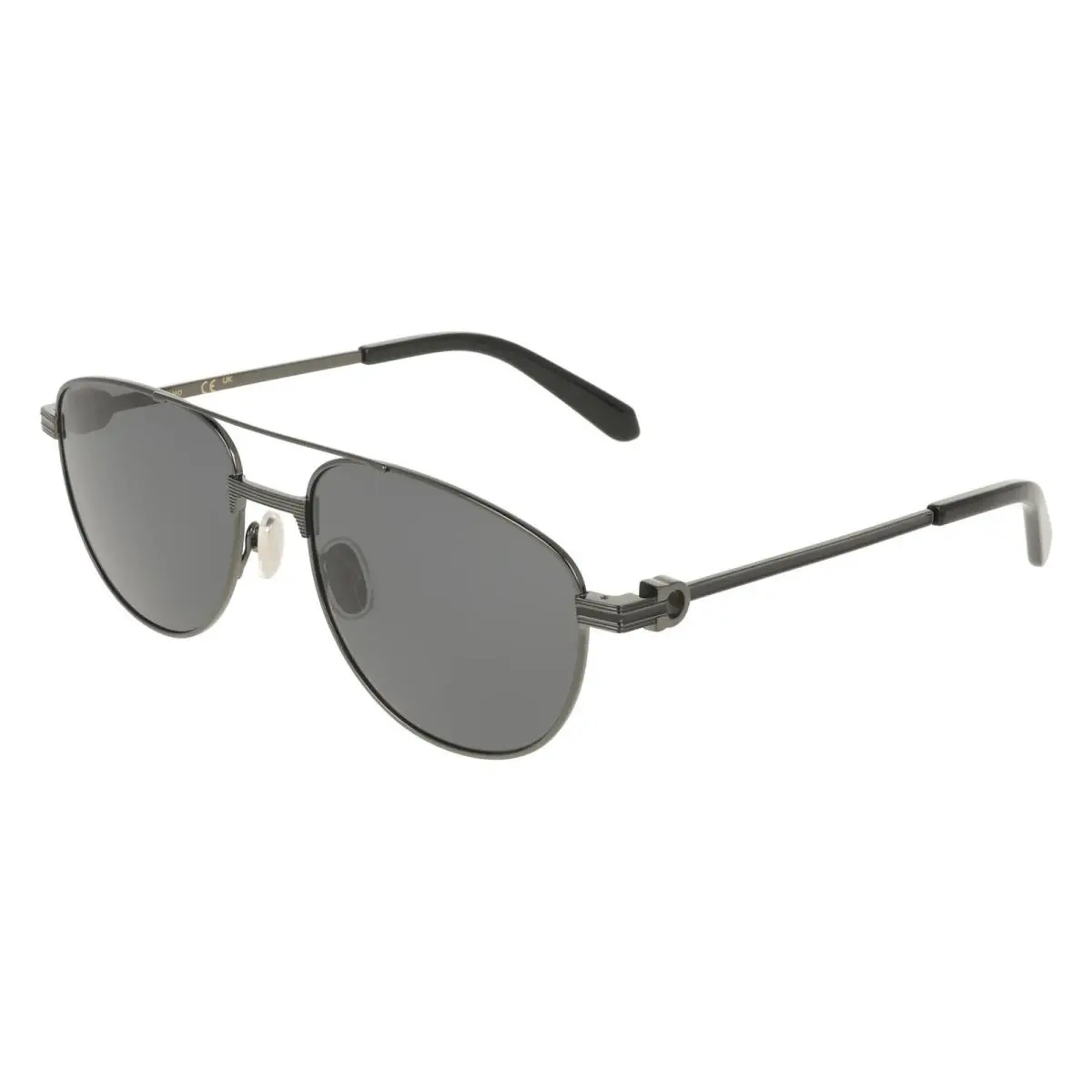 Ferragamo SF345S 027 Gunmetal Grey Aviator Sunglasses 56mm Men`s by Salvatore Ferragamo