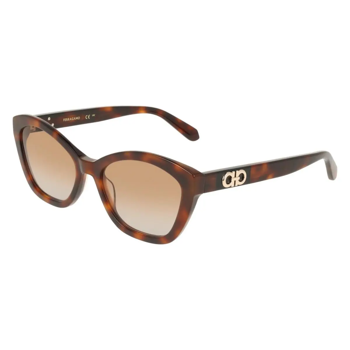 Ferragamo SF2119S 240 Tortoise Brown Gradient Cat Eye Sunglasses 55mm Women`s by Salvatore Ferragamo