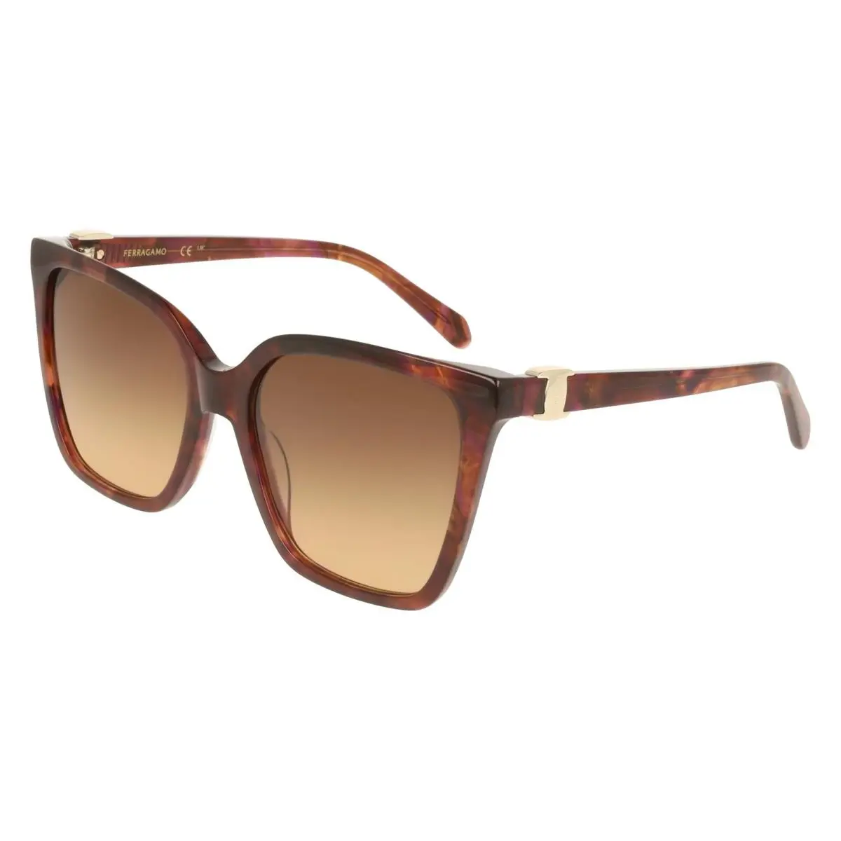 Ferragamo SF2121S 240 Tortoise Brown Gradient Square Sunglasses 57mm Women`s by Salvatore Ferragamo