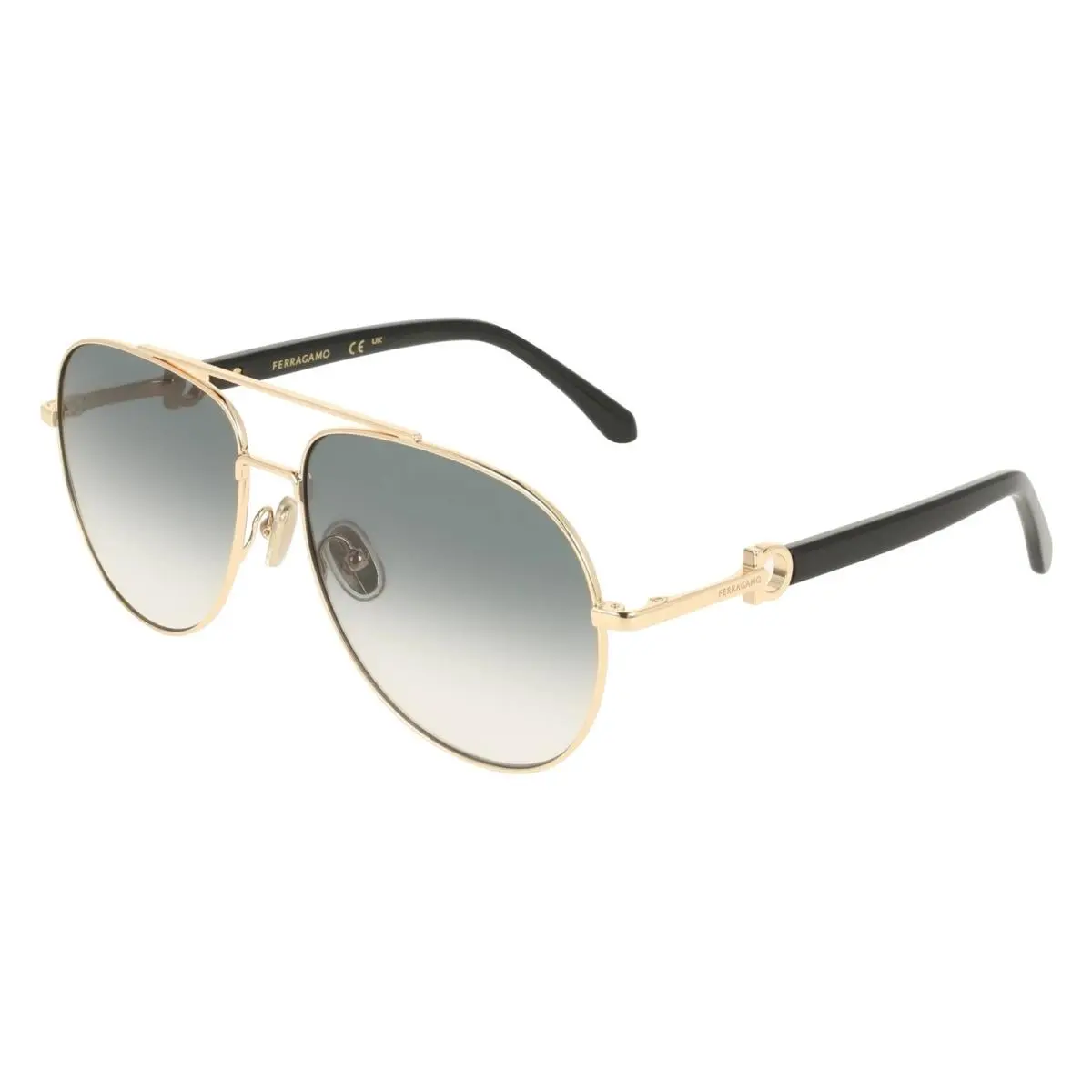 Ferragamo SF344S 738 Gold Grey Gradient Aviator Sunglasses 60mm Men`s by Salvatore Ferragamo