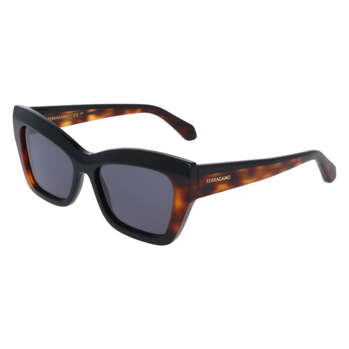 Ferragamo SF2065S 006 Black Tortoise Grey Cat Eye Sunglasses 54mm Women`s by Salvatore Ferragamo
