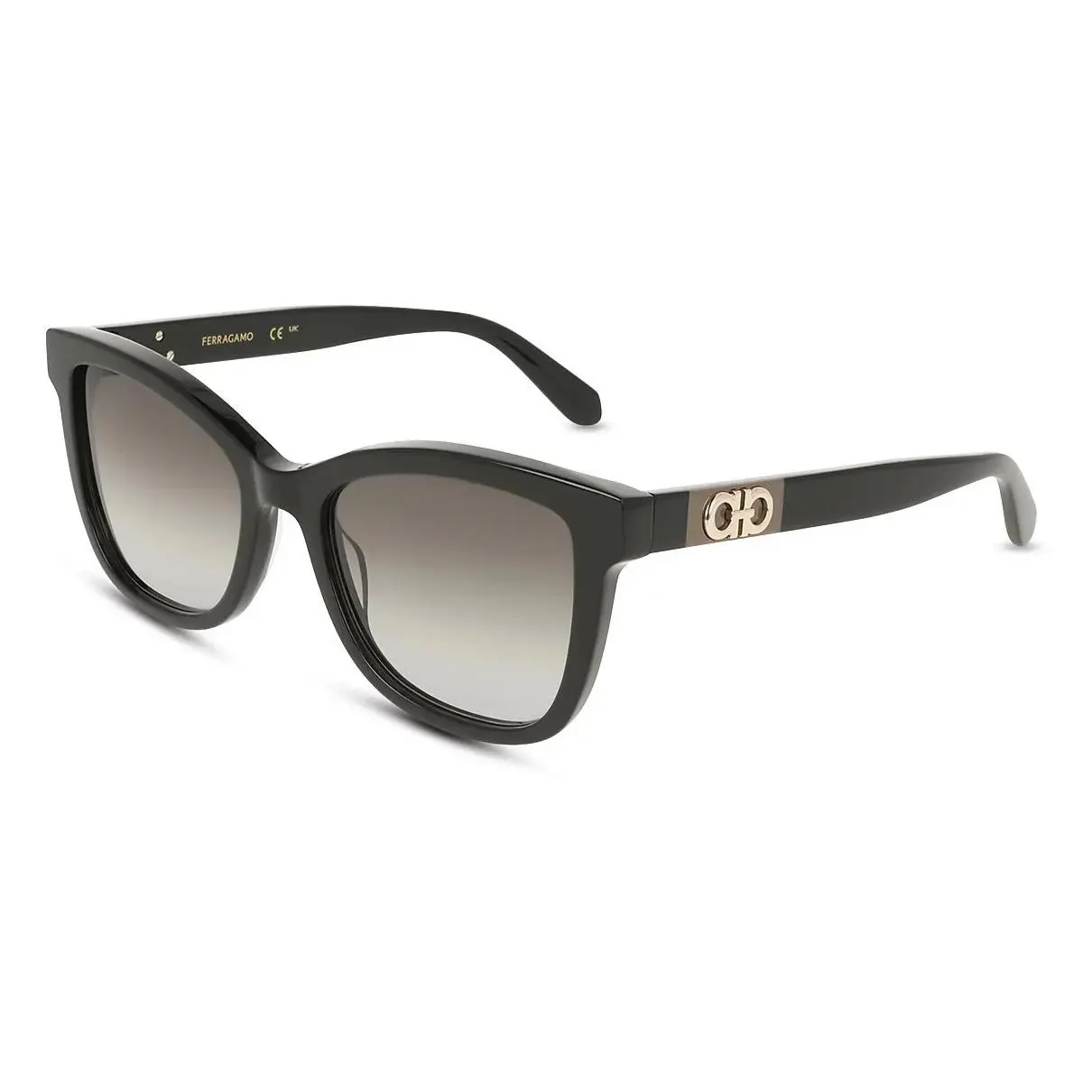 Ferragamo Color Block Temple Rectangular Sunglasses 54mm Black R2438 by Salvatore Ferragamo