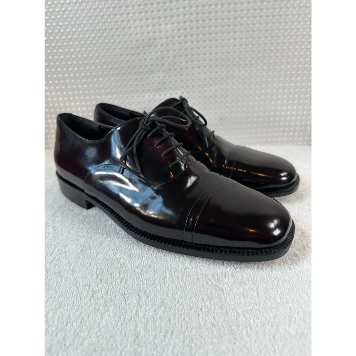 Premier by Rodolfo Valentino Burgundy Leather Cap Toe Oxford Shoes