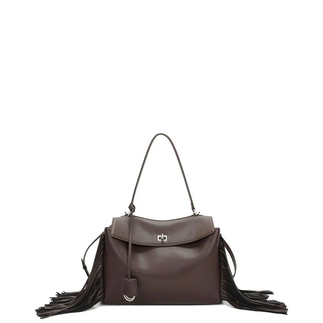 Tiffany Fred Paris Fringe Leather Shoulder Bag Women`s Brown by Tiffany & Co.
