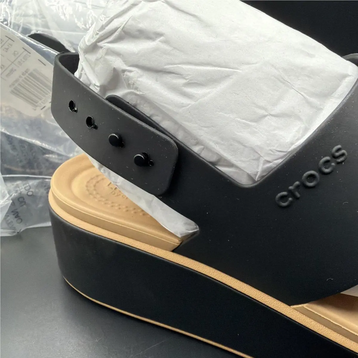 Crocs shoes - Crocs Brooklyn Low Wedge - Brooklyn Low Wedge - Black / Mushroom 3