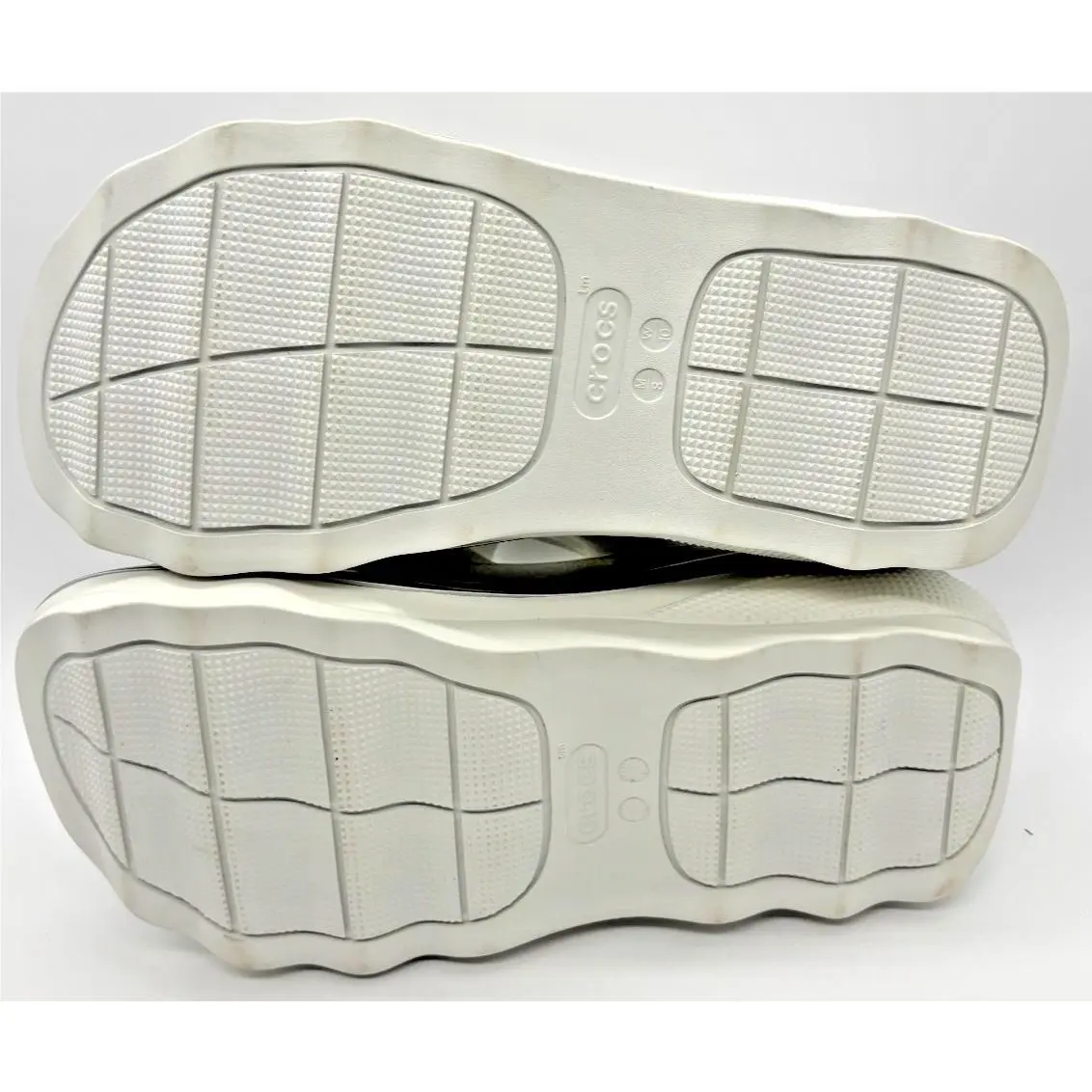 Crocs shoes - Crocs Mega Crush Metallic Triple Strap - 210459-1OQ - Silver / White (UPC: 196265736959) 5