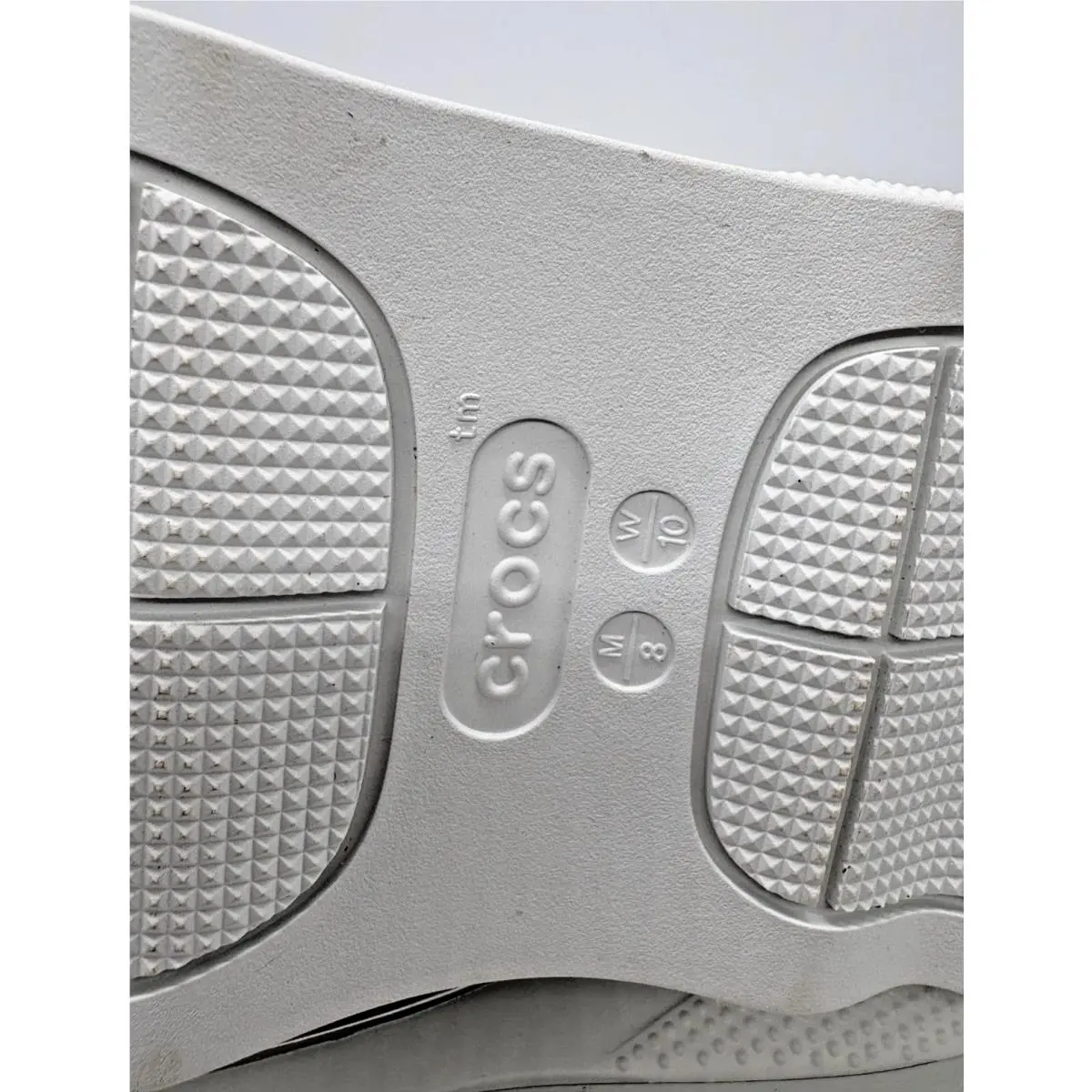 Crocs shoes - Crocs Mega Crush Metallic Triple Strap - 210459-1OQ - Silver / White (UPC: 196265736959) 6