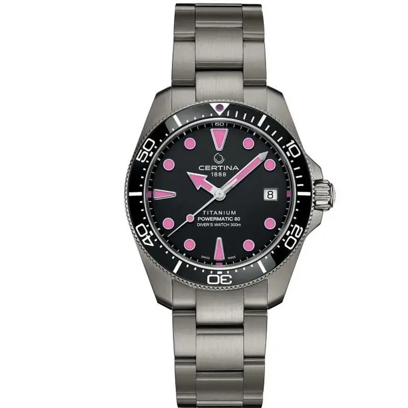 DS Action Diver 38mm Titanium Black Dial Men`s Watch C0488074405101 by Certina