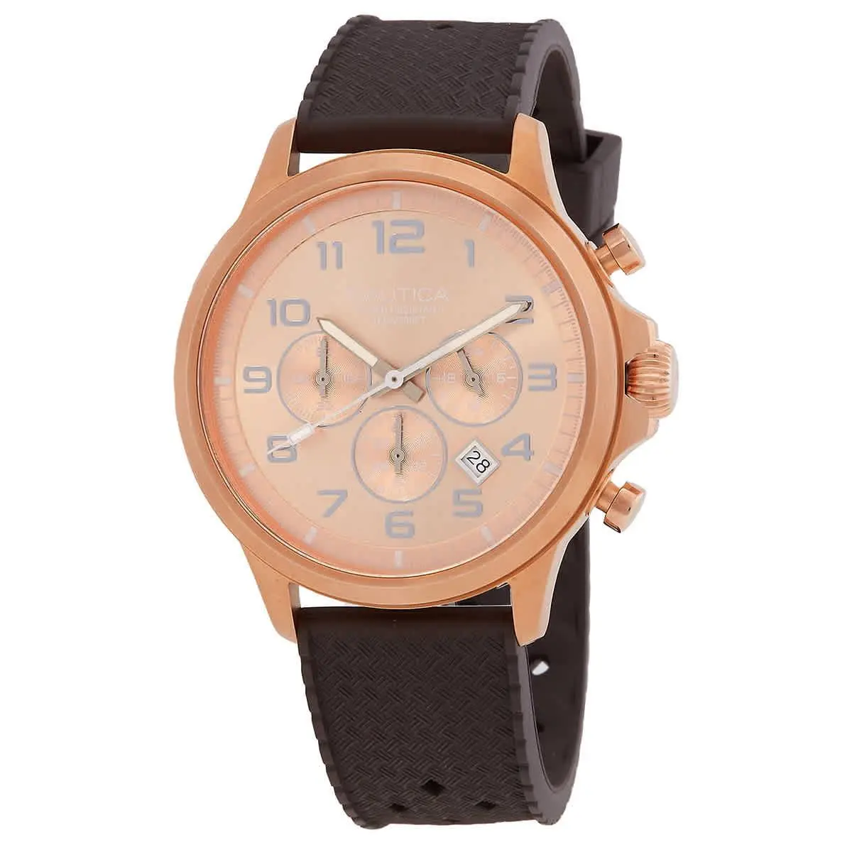 Nautica Nct Blue Ocean Chronograph Quartz Rose Gold Dial Men`s Watch NAPBOS403