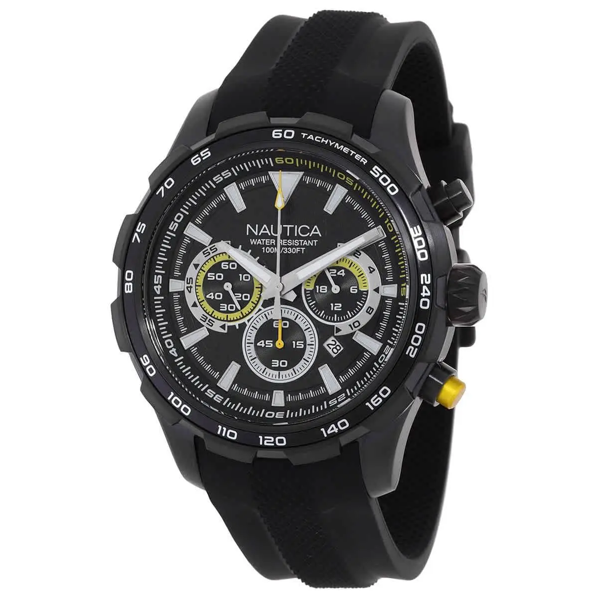 Nst Chronograph Quartz Black Dial Men`s Watch NAPNSF306 by Nautica
