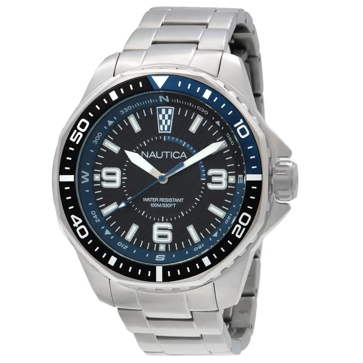 Koh May Bay Quartz Black Dial Men`s Watch Box Set NAPKMF307 by Nautica
