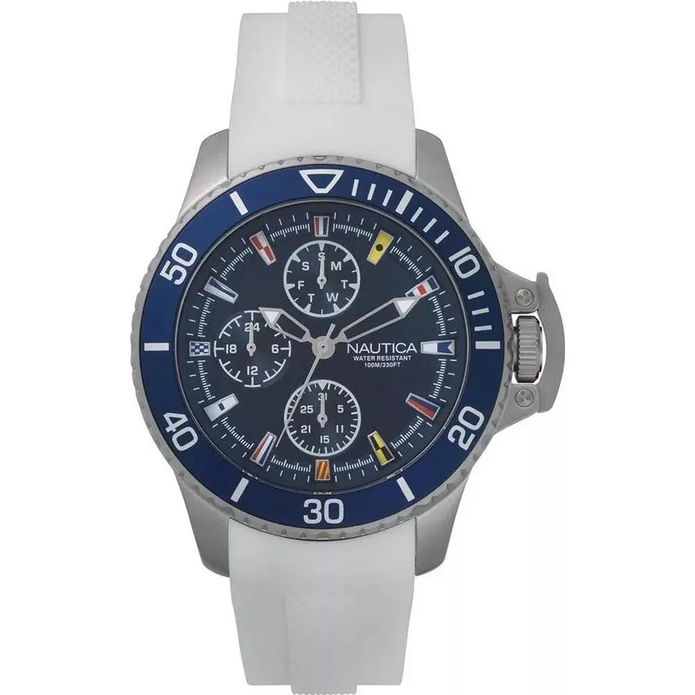 Bayside Men`s Watch Blue White NAPBYS003 by Nautica