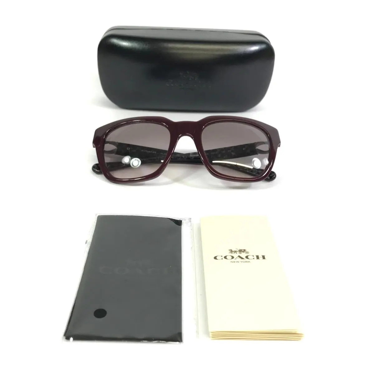 Sunglasses HC8240 L1028 55203B Oxlood Red Gray Frames Gradient Gray Lenses by Coach