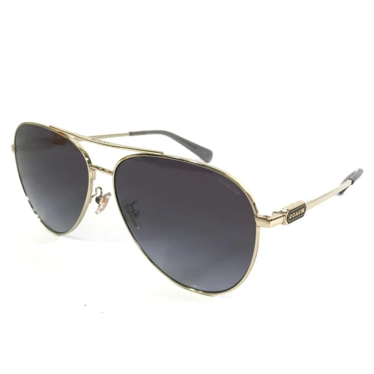 Sunglasses HC7140 CD474 90058G Shiny Light Gold Frames with Purple Lenses by Coach