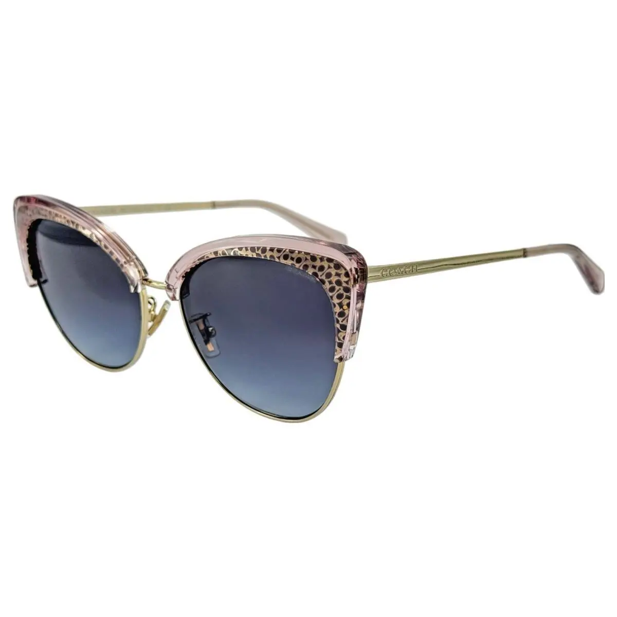 HC7110 L1112 Womens Metal Sunglass 55758G Light Gold Pink 55-16 w Case by Coach