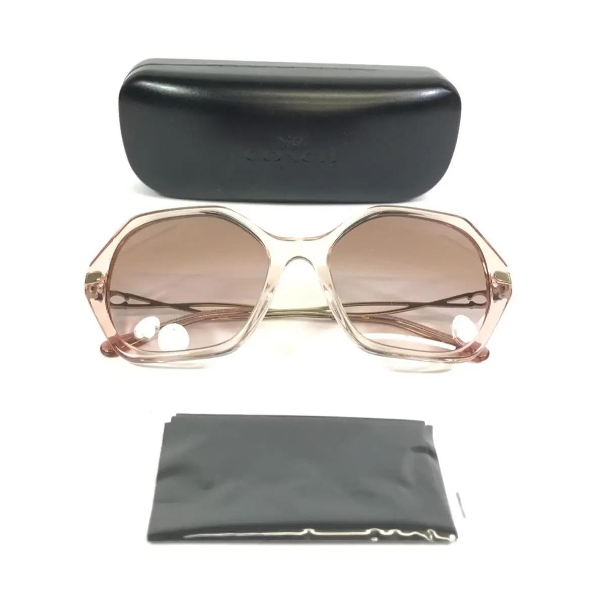 Sunglasses HC8315 C3445 564013 Gradient Transparent Peach with Pink Lenses by Coach