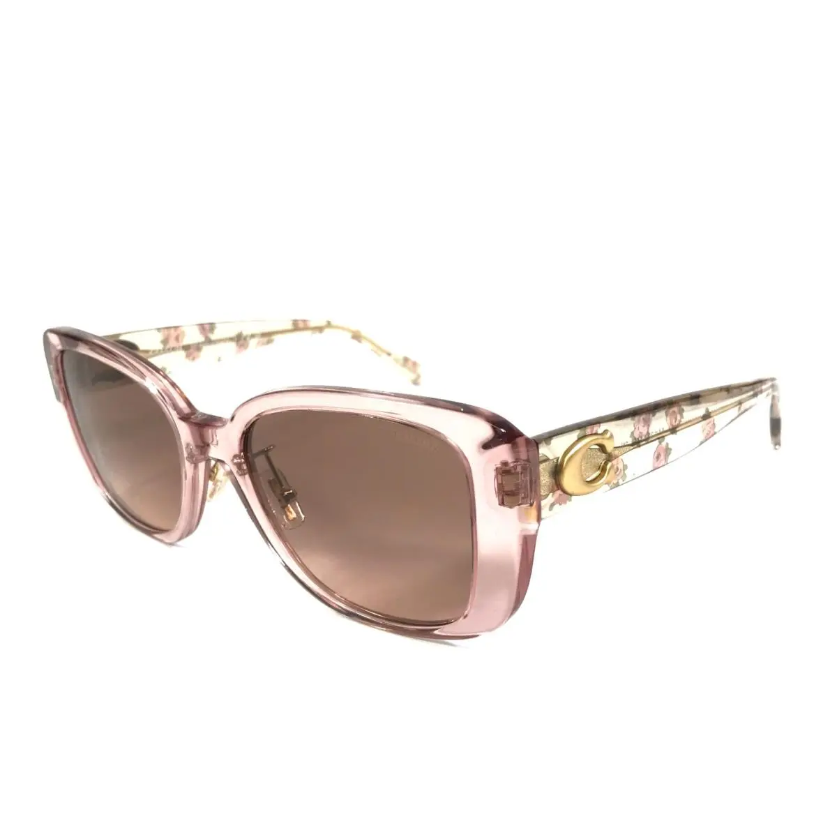 Sunglasses HC 8352 CD472 570513 Transparent Rose with Gadient Brown Lenses by Coach