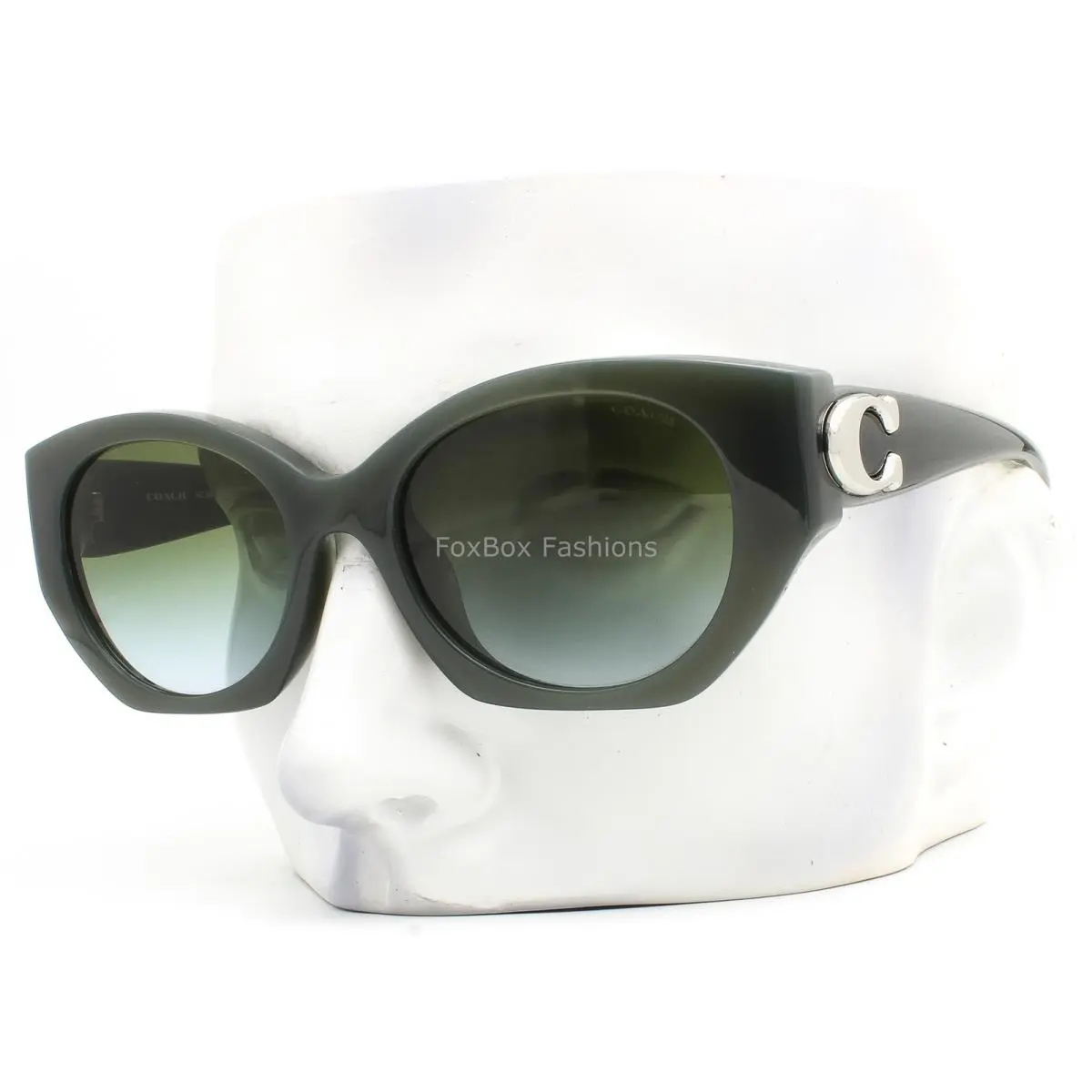 Sunglasses HC 8407U 584017 Milky Moss Green Silver Logo with Case by Coach