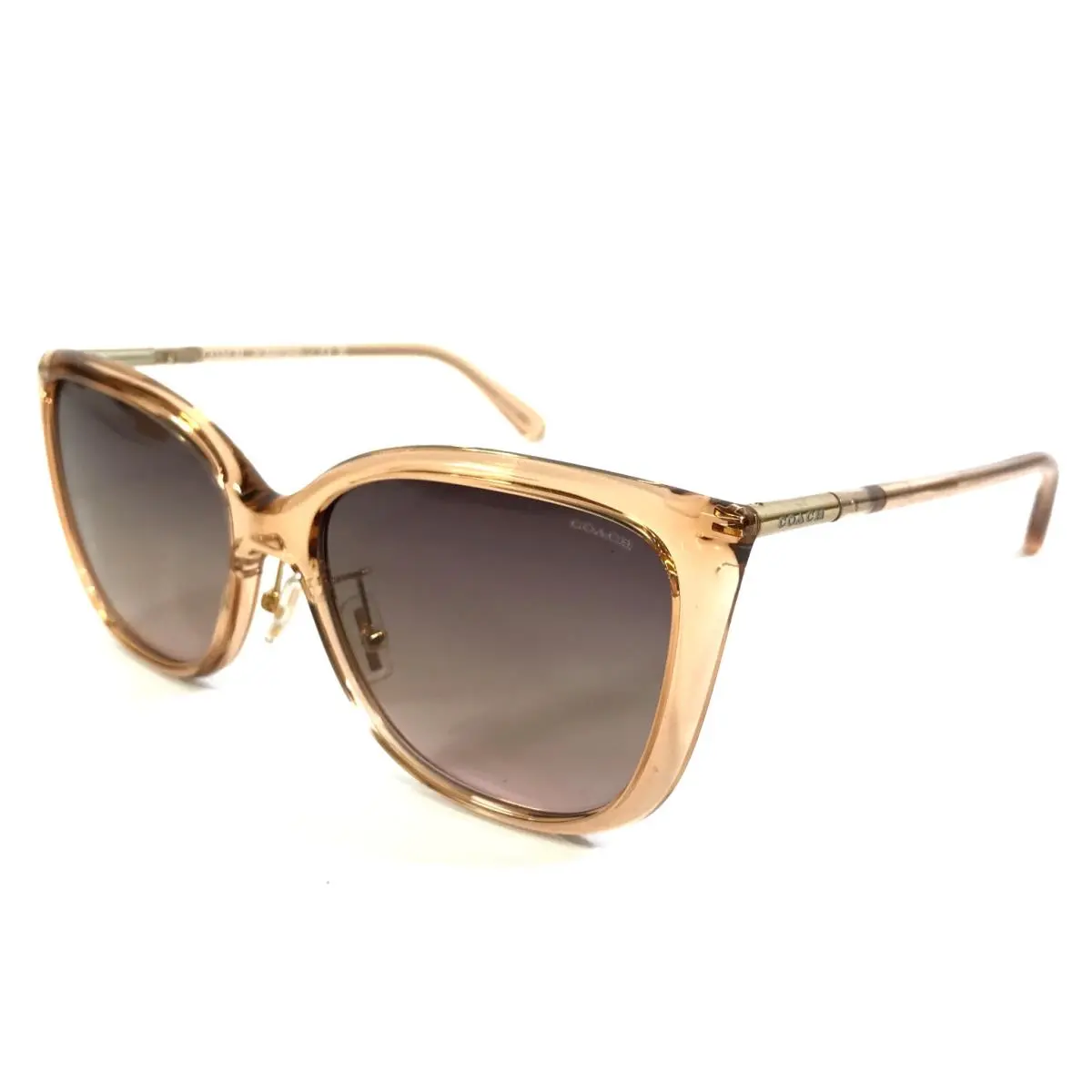 Sunglasses HC8345 C9206 55619L Transparent Champagne Frame w/ Brown Lenses by Coach