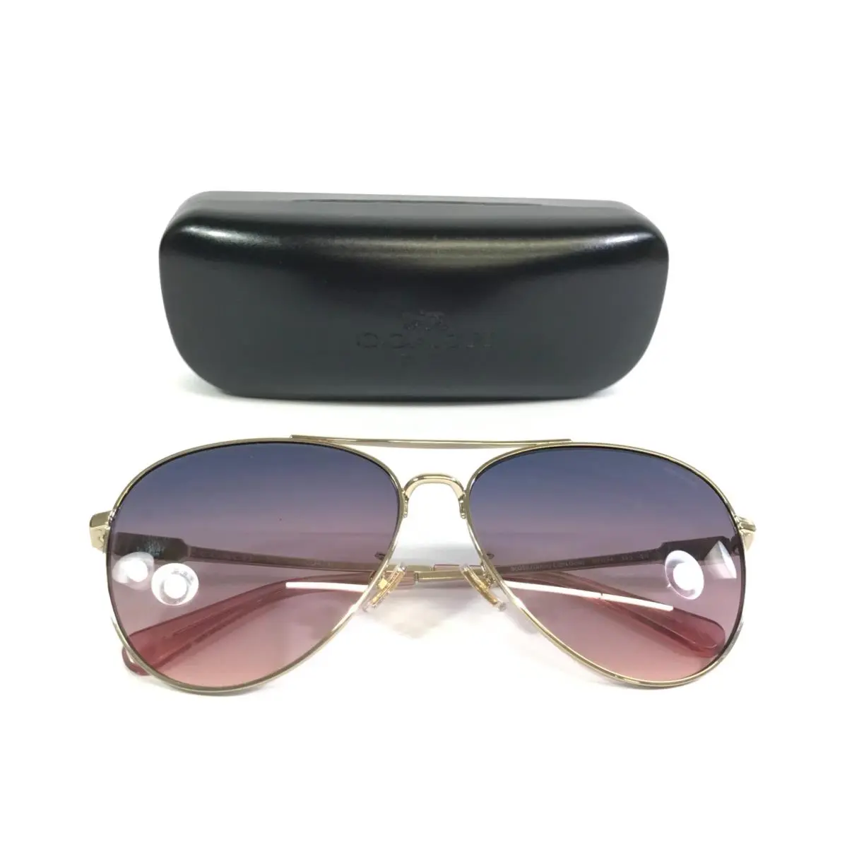 Sunglasses HC7140 CD474 90050J Shiny Light Gold Frames with Purple Scarlet by Coach